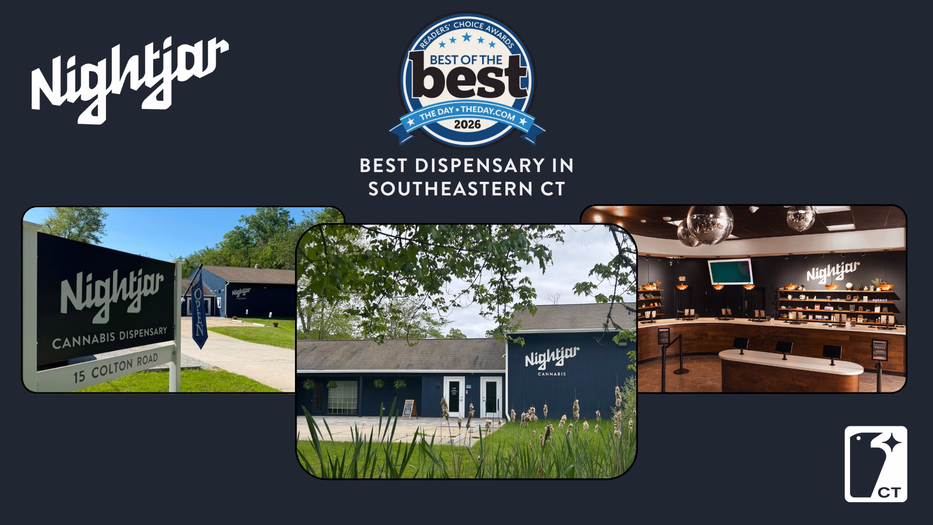 Nightjar Cannabis East Lyme wins Best Dispensary in Southeastern CT, The Day's Best of the Best 2026
